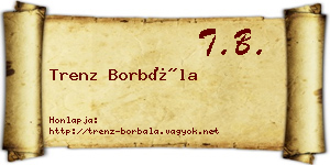 Trenz Borbála névjegykártya